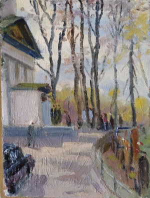 Sergei I. NIKIFOROV (1920 - 2005), In front of the church, 1994.