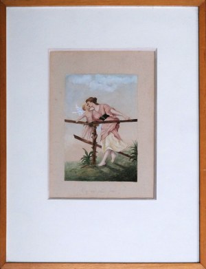 INDEPENDENT, FRENCH painter (19th century), On ne passe pas / Woman and putto