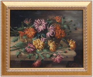Eugene HOUDAYER (19th / 20th century), Still life with flowers, 1910