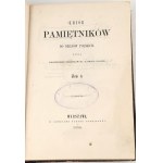 BROEL-PLATER- ZBIÓR PAMIĘTNIKÓW DO DZIEJÓW POLSKICH t.1-4 [komplet w 2 wol.] wyd. 1858 półskórek