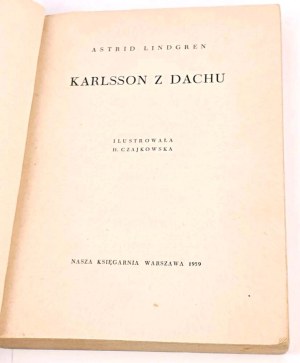 LINDGREN - KARLSSON FROM THE ROOF 1st edition 1959