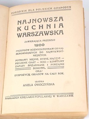 OWOCZYŃSKA- THE LATEST WARSAW CUISINE. 1200 recipes WIRED