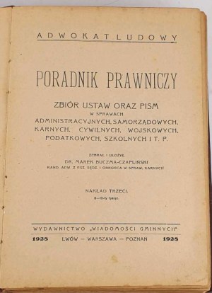 BUCHMA-CZAPLIŃSKI - LEGAL GUIDE publ. 1928 OPTIONS