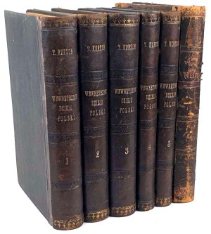 KORZON- WEWNETRZNE DZIEJE POLSKI ZA ST. AUGUSTA ed. 1897 vol. I-VI [complete] half leather