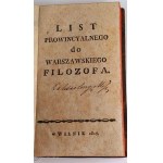 SUROWIECKI- LIST PROWINCYALNEGO DO WARSZAWSKIEGO FILOZOFA Wilno 1817 [masoneria]
