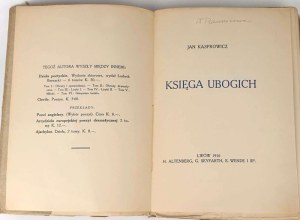 KASPROWICZ - KSIEGA UBOGICH 1916 wyd.1