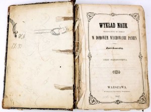ŻMICHOWSKA- LECTURE OF SCIENCES INTENDED TO HELP IN THE DOMESTIC UPBRINGING OF LADIES 1847
