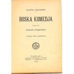 DANTE ALIGHIERI- BOSKA KOMEDIA wyd. 1909 oprawa