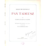 MICKIEWICZ- PAN TADEUSZ z illustracjami E. M. Andriollego OPRAWA folio