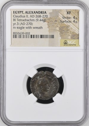 Egypt. Alexandria Cladius II A.D 268-270 Tetradrachm Yr 3 270 C.E