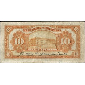 Colombia. 1915 10 Pesos Junta de Conversion Very Rare
