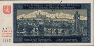 Bohemia & Moravia. 100 Korun 1940 NEPLATNÉ Prefix S.17 A