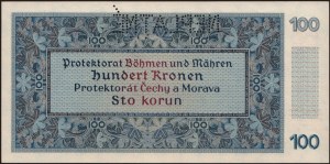 Bohemia & Moravia. 100 Korun 1940 NEPLATNÉ Prefix S.17 A