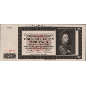 Bohemia & Moravia. 50 Korun 1942 Prefix A Specimen