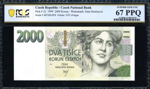 Czech Republic. 1999 2000 Korun Prefix B
