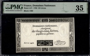 France. 1793 25 Livres Block 1402