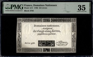 France. 1793 25 Livres Block 3785