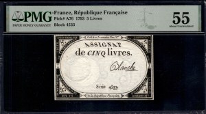 France. 1793 5 Livres Block 4533