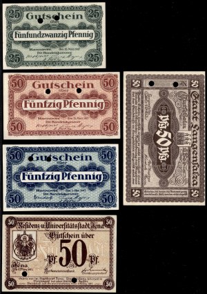 Germany. 1916-20 Set of 16 Specimen Banknotes Neustädtel Merseburg Westholstein Göttingen Landshut Zinnowitz Dorsten