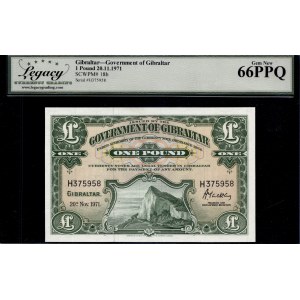 Gibraltar. 1971 1 Pound Prefix H