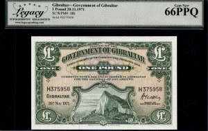 Gibraltar. 1971 1 Pound Prefix H