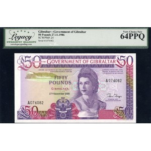 Gibraltar. 1986 50 Pounds Highest Denomination at The Time
