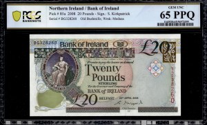 Northern Ireland. 20 Pounds 2008 Prefix BG