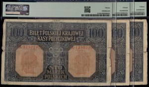 Poland. 1916 100 Marek Zarzad General Lot 3 Pieces