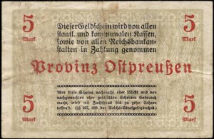 Poland. Królewiec 5 Millionen Marek 1923 Overprint 5 Marek 1918