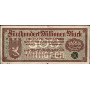Poland. Sopot 500 Million Marek 1923 Zoppot Low S/N 8301