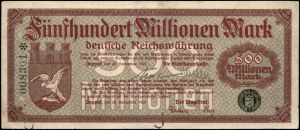 Poland. Sopot 500 Million Marek 1923 Zoppot Low S/N 8301