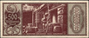 Poland. Sopot 500 Million Marek 1923 Zoppot Low S/N 8301