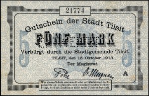 Poland. Sovetsk Tylża 5 10 20 Marek 1918 Scarce Set