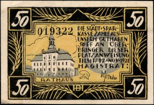 Poland. Sovetsk Tylża 50 Fenigow 1921