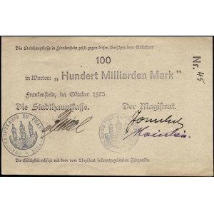 Poland. Ząbkowice Śląskie 100 20 5 Milliarden Marek 1923 Scarce