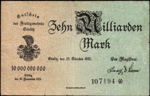Poland. Zgorzelec 10 Milliarden Billion Marek 1923