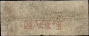 United States of America. 1852 5 Dollars Jan 1 Cochituate Bank Low S/N 25
