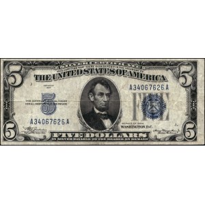 United States of America. 1934 5 Dollars Silver Certificate Prefix AA