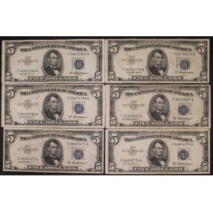 United States of America. 1953 A 5 Dollars Silver Certificate Lot 15 Pieces