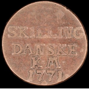 Denmark. 1 Skilling 1771 K.M
