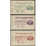 Poland. Wałbrzych 50000 100000 500000 1 2 5 Millionen Marek 1923 6 Piece Set Scarce