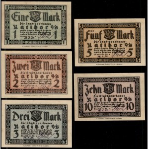 Poland. Raciborz 1 2 3 5 10 Marek 1921 5 Piece Set