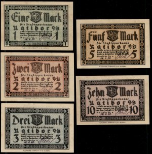 Poland. Raciborz 1 2 3 5 10 Marek 1921 5 Piece Set