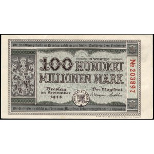 Poland. Wrocław 100 Millionen Marek 1923