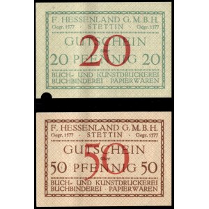 Poland. Szczecin 20 & 50 Fenigow 1918 Niech Bóg błogosławi sztuce