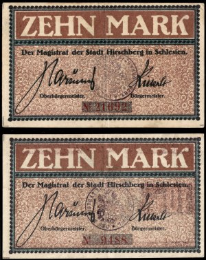 Poland. Jelenia Góra 10 Marek 1918 4 & 5 Digit Serial Numbers