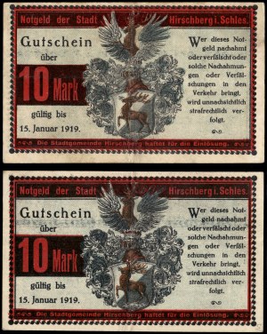 Poland. Jelenia Góra 10 Marek 1918 4 & 5 Digit Serial Numbers
