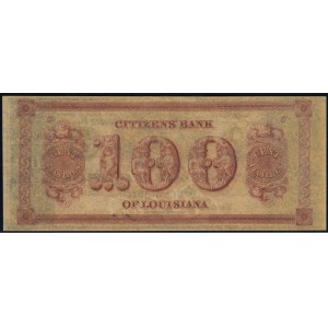 United States of America. 1840s 100 Dollars Citizens' Bank of New Orleans Louisiana Plate C