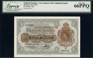 Falkland Islands. 1974 50 Pence Prefix D