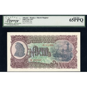 Albania. 1957 1000 Leke Prefix TH